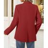 ZESICA Women’s Fall Business Casual Blazers 2026 Long Sleeve Lapel Open Front Button Work Blazer Jackets with Pockets(Wine)