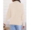 ZESICA Women’s Fall Lapel Collar V Neck Long Sleeve Ribbed Knit Comfy Loose Casual Pullover Sweater Jumper Top(Beige)