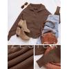 ZESICA Women’s Fall Lapel Collar V Neck Long Sleeve Ribbed Knit Comfy Loose Casual Pullover Sweater Jumper Top(Coffee)