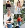 ZESICA Women’s Fall Lapel Collar V Neck Long Sleeve Ribbed Knit Comfy Loose Casual Pullover Sweater Jumper Top(Forestgreen)