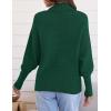 ZESICA Women’s Fall Lapel Collar V Neck Long Sleeve Ribbed Knit Comfy Loose Casual Pullover Sweater Jumper Top(Forestgreen)