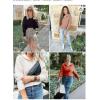 ZESICA Women’s Fall Lapel Collar V Neck Long Sleeve Ribbed Knit Comfy Loose Casual Pullover Sweater Jumper Top(Grey)