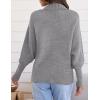 ZESICA Women’s Fall Lapel Collar V Neck Long Sleeve Ribbed Knit Comfy Loose Casual Pullover Sweater Jumper Top(Grey)