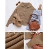 ZESICA Women’s Fall Lapel Collar V Neck Long Sleeve Ribbed Knit Comfy Loose Casual Pullover Sweater Jumper Top(Khaki)