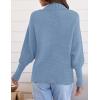 ZESICA Women’s Fall Lapel Collar V Neck Long Sleeve Ribbed Knit Comfy Loose Casual Pullover Sweater Jumper Top(Lightblue)
