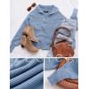 ZESICA Women’s Fall Lapel Collar V Neck Long Sleeve Ribbed Knit Comfy Loose Casual Pullover Sweater Jumper Top(Lightblue)