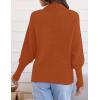 ZESICA Women’s Fall Lapel Collar V Neck Long Sleeve Ribbed Knit Comfy Loose Casual Pullover Sweater Jumper Top(Maple)