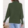 ZESICA Women’s Fall Lapel Collar V Neck Long Sleeve Ribbed Knit Comfy Loose Casual Pullover Sweater Jumper Top(Olive)