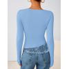 ZESICA Women’s Fall Long Sleeve Tops 2026 Casual Cowl Neck Lace Slim Fit Going Out Y2k Knit Shirts Blouses(Blue)