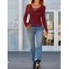 ZESICA Women’s Fall Long Sleeve Tops 2026 Casual Cowl Neck Lace Slim Fit Going Out Y2k Knit Shirts Blouses(Wine)