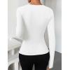 ZESICA Women’s Fall Long Sleeve Tops 2026 Casual Crewneck Ruched Shirts Slim Fit Going Out Y2K Blouses(White)