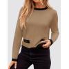 ZESICA Women’s Fall Sweaters 2026 Long Sleeve Crewneck Knit Color Block Lightweight Pullover Tops Clothes