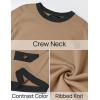 ZESICA Women’s Fall Sweaters 2026 Long Sleeve Crewneck Knit Color Block Lightweight Pullover Tops Clothes