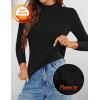 ZESICA Women’s Fleece Sherpa Lined Sweater 2026 Winter Thermal Shirts Long Sleeve Mock Neck Slim Fitted Pullover Tops(Black)