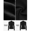 ZESICA Women’s Fleece Sherpa Lined Sweater 2026 Winter Thermal Shirts Long Sleeve Mock Neck Slim Fitted Pullover Tops(Black)