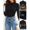 ZESICA Women’s Fleece Sherpa Lined Sweater 2026 Winter Thermal Shirts Long Sleeve Mock Neck Slim Fitted Pullover Tops(Black)