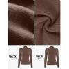 ZESICA Women’s Fleece Sherpa Lined Sweater 2026 Winter Thermal Shirts Long Sleeve Mock Neck Slim Fitted Pullover Tops(Coffee)