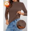 ZESICA Women’s Fleece Sherpa Lined Sweater 2026 Winter Thermal Shirts Long Sleeve Mock Neck Slim Fitted Pullover Tops(Coffee)