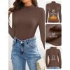 ZESICA Women’s Fleece Sherpa Lined Sweater 2026 Winter Thermal Shirts Long Sleeve Mock Neck Slim Fitted Pullover Tops(Coffee)