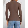 ZESICA Women’s Fleece Sherpa Lined Sweater 2026 Winter Thermal Shirts Long Sleeve Mock Neck Slim Fitted Pullover Tops(Coffee)