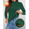 ZESICA Women’s Fleece Sherpa Lined Sweater 2026 Winter Thermal Shirts Long Sleeve Mock Neck Slim Fitted Pullover Tops(Darkgreen)