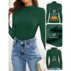 ZESICA Women’s Fleece Sherpa Lined Sweater 2026 Winter Thermal Shirts Long Sleeve Mock Neck Slim Fitted Pullover Tops(Darkgreen)