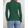 ZESICA Women’s Fleece Sherpa Lined Sweater 2026 Winter Thermal Shirts Long Sleeve Mock Neck Slim Fitted Pullover Tops(Darkgreen)
