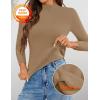 ZESICA Women’s Fleece Sherpa Lined Sweater 2026 Winter Thermal Shirts Long Sleeve Mock Neck Slim Fitted Pullover Tops(Khaki)