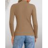 ZESICA Women’s Fleece Sherpa Lined Sweater 2026 Winter Thermal Shirts Long Sleeve Mock Neck Slim Fitted Pullover Tops(Khaki)