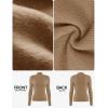 ZESICA Women’s Fleece Sherpa Lined Sweater 2026 Winter Thermal Shirts Long Sleeve Mock Neck Slim Fitted Pullover Tops(Khaki)