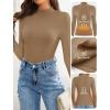 ZESICA Women’s Fleece Sherpa Lined Sweater 2026 Winter Thermal Shirts Long Sleeve Mock Neck Slim Fitted Pullover Tops(Khaki)