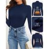 ZESICA Women’s Fleece Sherpa Lined Sweater 2026 Winter Thermal Shirts Long Sleeve Mock Neck Slim Fitted Pullover Tops(Navy)