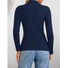 ZESICA Women’s Fleece Sherpa Lined Sweater 2026 Winter Thermal Shirts Long Sleeve Mock Neck Slim Fitted Pullover Tops(Navy)