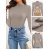 ZESICA Women’s Fleece Sherpa Lined Sweater 2026 Winter Thermal Shirts Long Sleeve Mock Neck Slim Fitted Pullover Tops(Oats)