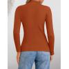 ZESICA Women’s Fleece Sherpa Lined Sweater 2026 Winter Thermal Shirts Long Sleeve Mock Neck Slim Fitted Pullover Tops(Rust)