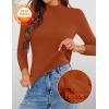 ZESICA Women’s Fleece Sherpa Lined Sweater 2026 Winter Thermal Shirts Long Sleeve Mock Neck Slim Fitted Pullover Tops(Rust)