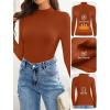 ZESICA Women’s Fleece Sherpa Lined Sweater 2026 Winter Thermal Shirts Long Sleeve Mock Neck Slim Fitted Pullover Tops(Rust)