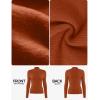 ZESICA Women’s Fleece Sherpa Lined Sweater 2026 Winter Thermal Shirts Long Sleeve Mock Neck Slim Fitted Pullover Tops(Rust)