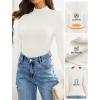 ZESICA Women’s Fleece Sherpa Lined Sweater 2026 Winter Thermal Shirts Long Sleeve Mock Neck Slim Fitted Pullover Tops(White)