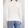 ZESICA Women’s Fleece Sherpa Lined Sweater 2026 Winter Thermal Shirts Long Sleeve Mock Neck Slim Fitted Pullover Tops(White)