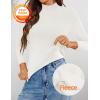 ZESICA Women’s Fleece Sherpa Lined Sweater 2026 Winter Thermal Shirts Long Sleeve Mock Neck Slim Fitted Pullover Tops(White)