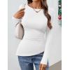 ZESICA Womens Floral Long Sleeve Shirts 2026 Spring Boat Neck Mesh Ruched Tops Fitted Asymmetrical Going Out Blouses(Ivory)
