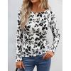 ZESICA Womens Floral Long Sleeve Shirts 2026 Spring Boat Neck Mesh Ruched Tops Fitted Asymmetrical Going Out Blouses(White)
