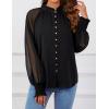ZESICA Women’s Floral Print Blouse 2026 Long Sleeve Button Down Casual Fall Boho Oversized Tops Shirts(Black)