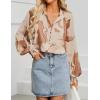 ZESICA Women’s Floral Print Blouse 2026 Long Sleeve Button Down Casual Fall Boho Oversized Tops Shirts(Brown)