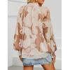 ZESICA Women’s Floral Print Blouse 2026 Long Sleeve Button Down Casual Fall Boho Oversized Tops Shirts(Brown)