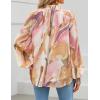 ZESICA Women’s Floral Print Blouse 2026 Long Sleeve Button Down Casual Fall Boho Oversized Tops Shirts(Pink)