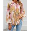 ZESICA Women’s Floral Print Blouse 2026 Long Sleeve Button Down Casual Fall Boho Oversized Tops Shirts(Pink)