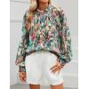 ZESICA Women’s Floral Print Blouse 2026 Long Sleeve Button Down Casual Fall Boho Oversized Tops Shirts(Pink Green)