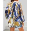 ZESICA Women’s Floral Print Blouse 2026 Long Sleeve Button Down Casual Fall Boho Oversized Tops Shirts(Turquoise)